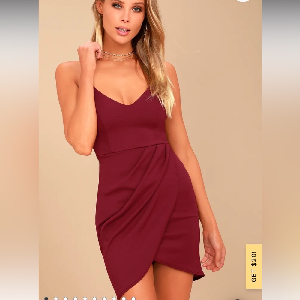 Lulu’s Forever your girl red wine dress